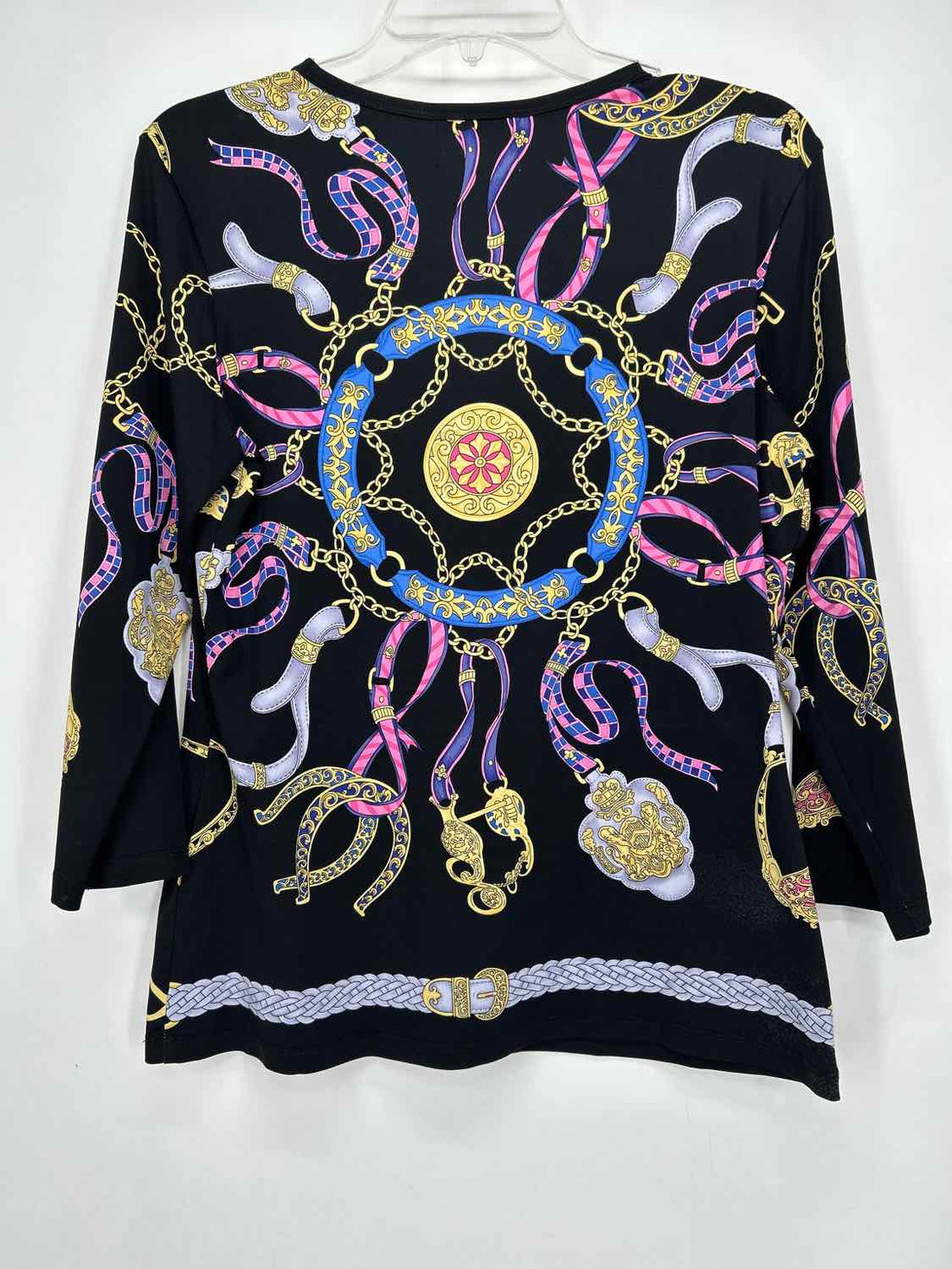 J McLaughlin Size L Black Print Long Sleeve
