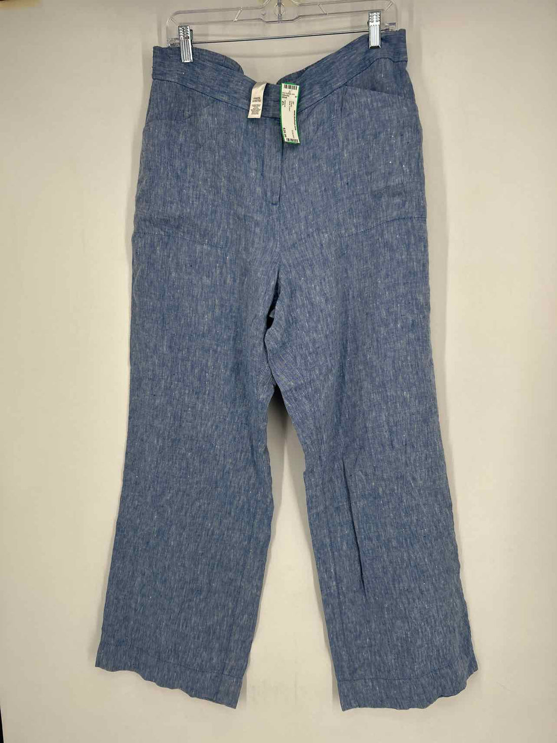 Chicos Size 2/L Blue Linen Pants