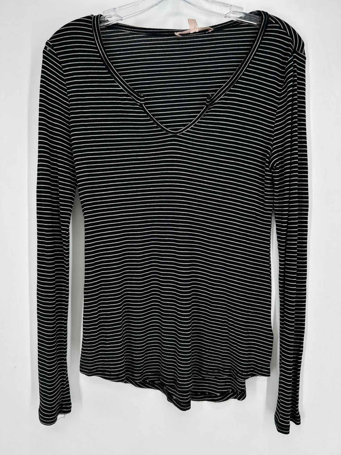 Philosophy Size M Black & White Striped Long Sleeve