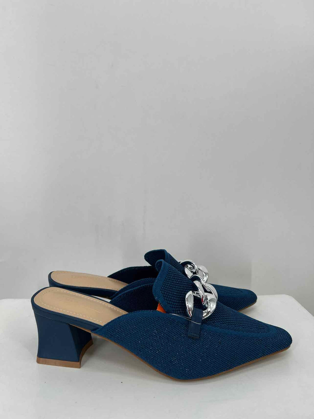 Newbella Women Size 9 Blue Shimmer Mules