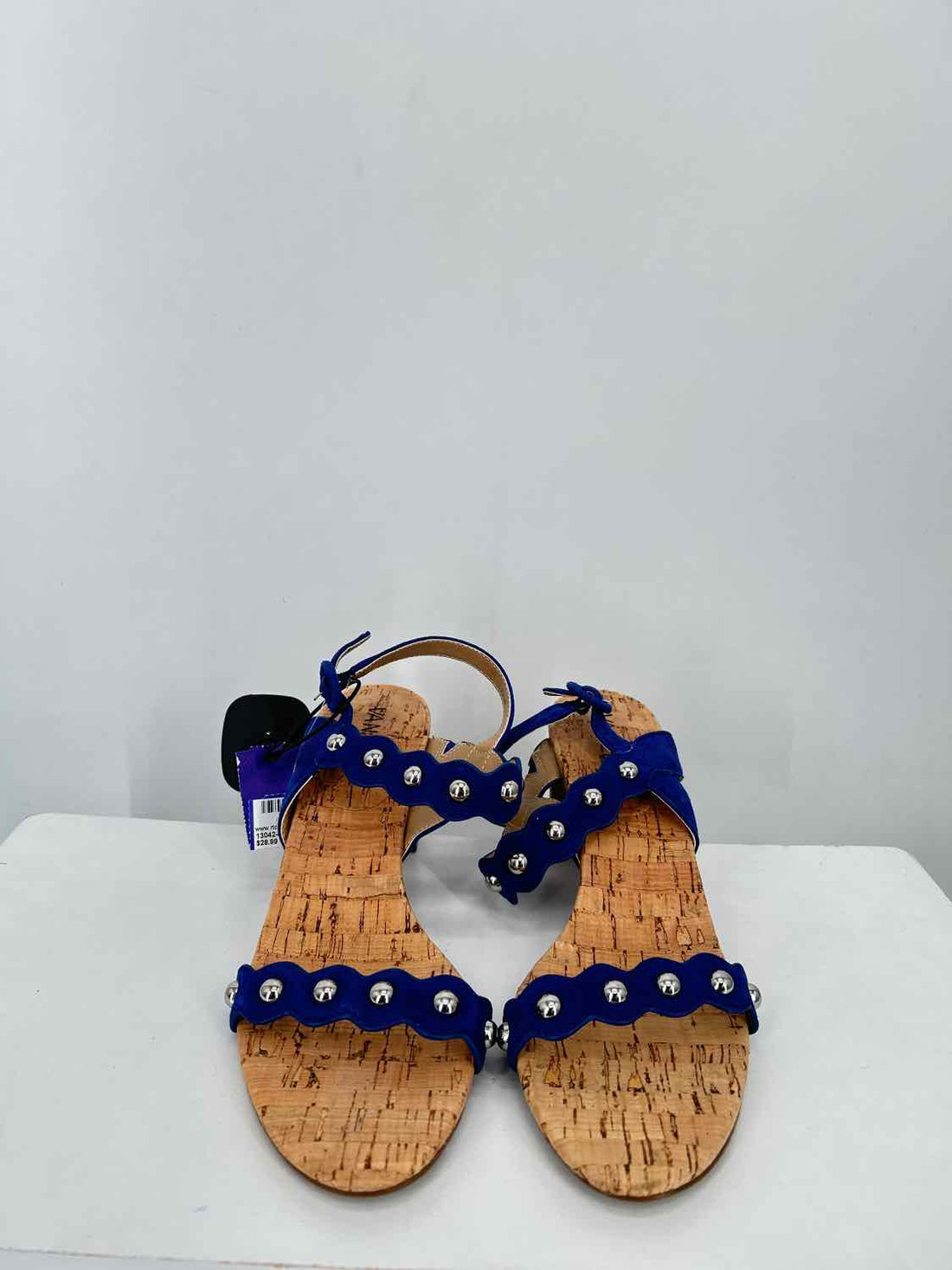Vaneli Women Size 7.5N Dark Blue Cork Sandals