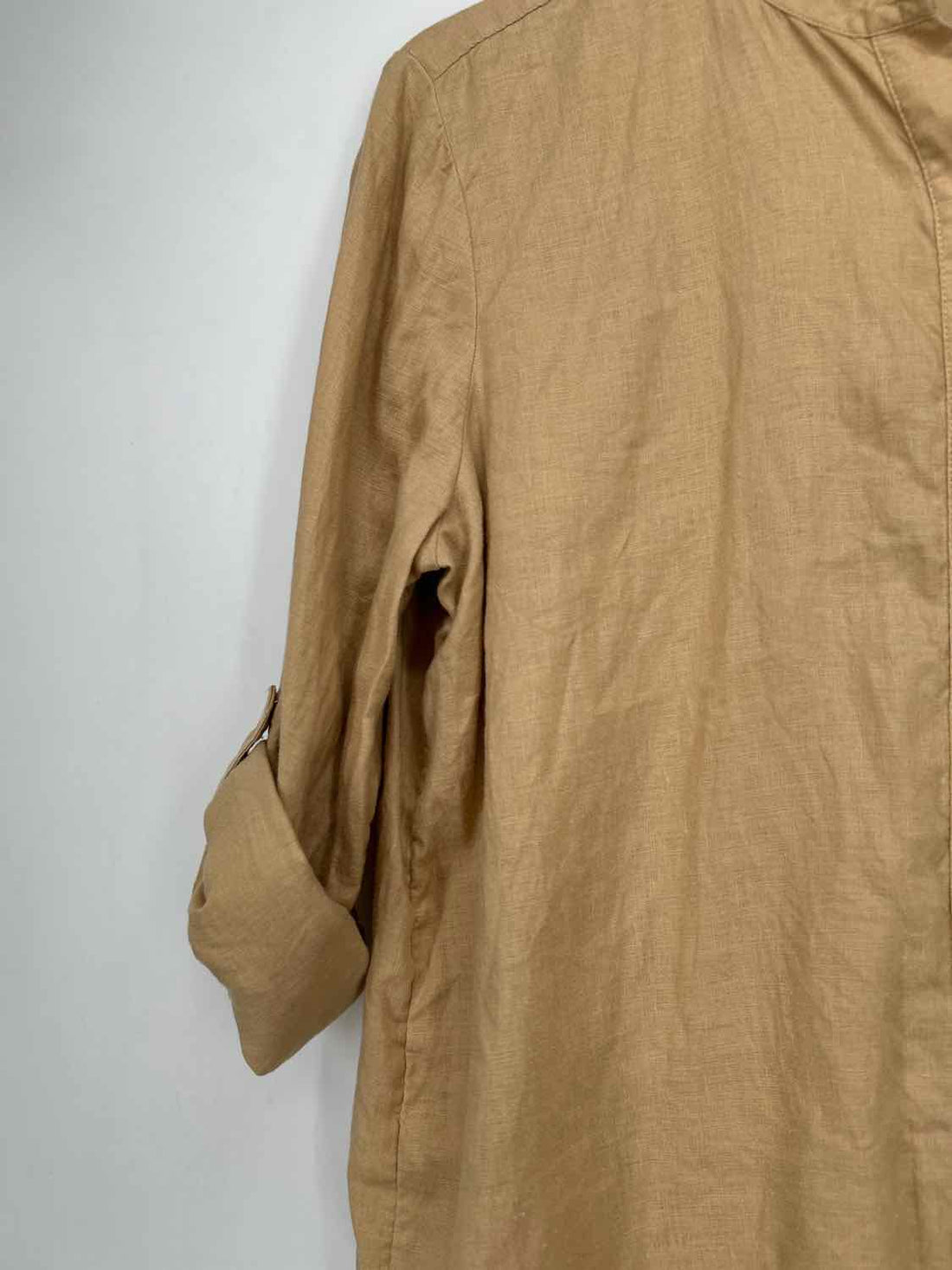 Ann Taylor Size L Tan Linen Long Sleeve