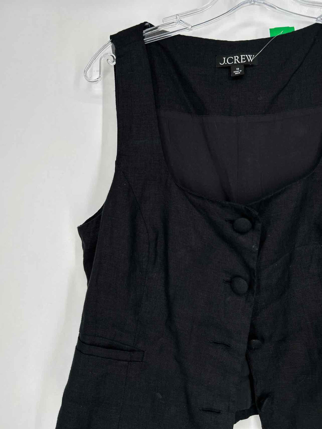 J Crew Size 10 Black Linen Sleeveless