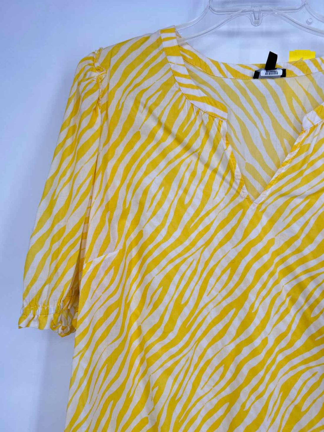Talbots Size XL Yellow & White Short Sleeve