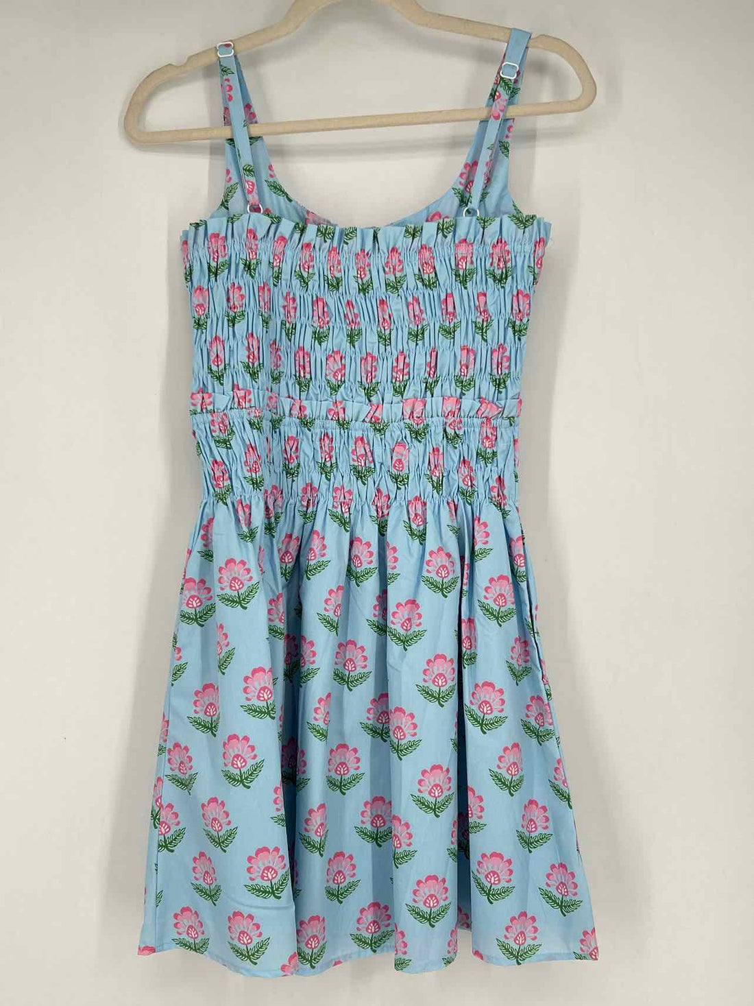 TCEC M Blue & Pink Floral Smocked New Boutique Dress