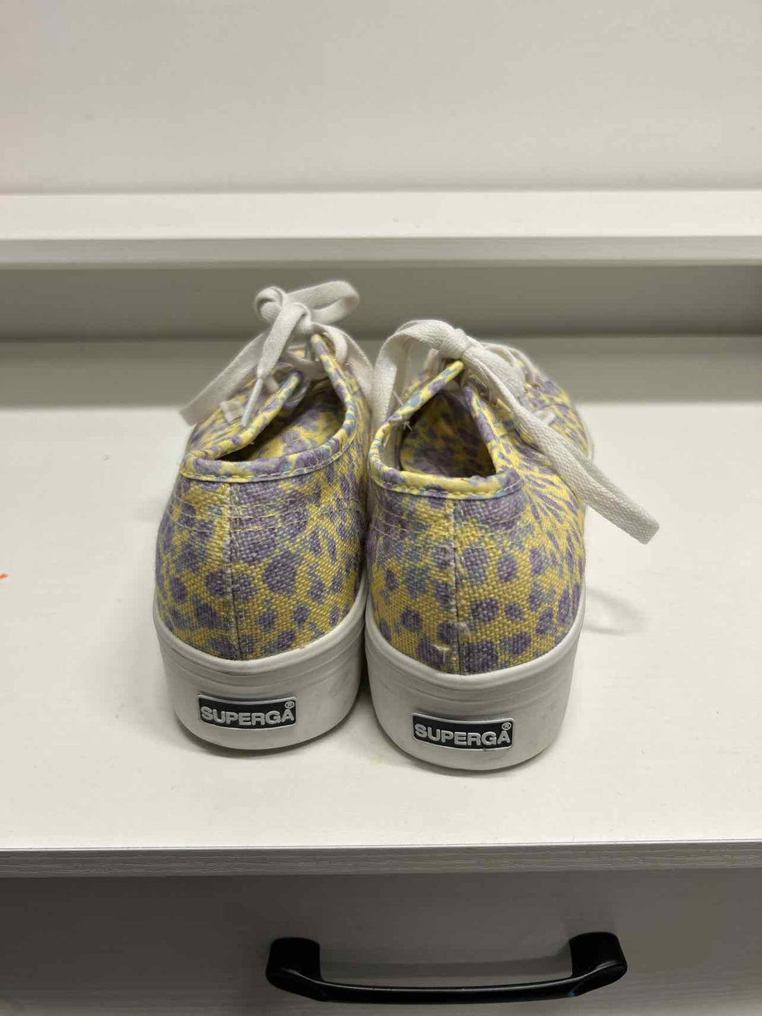 Superga Women Size 6 Yellow Floral Sneakers