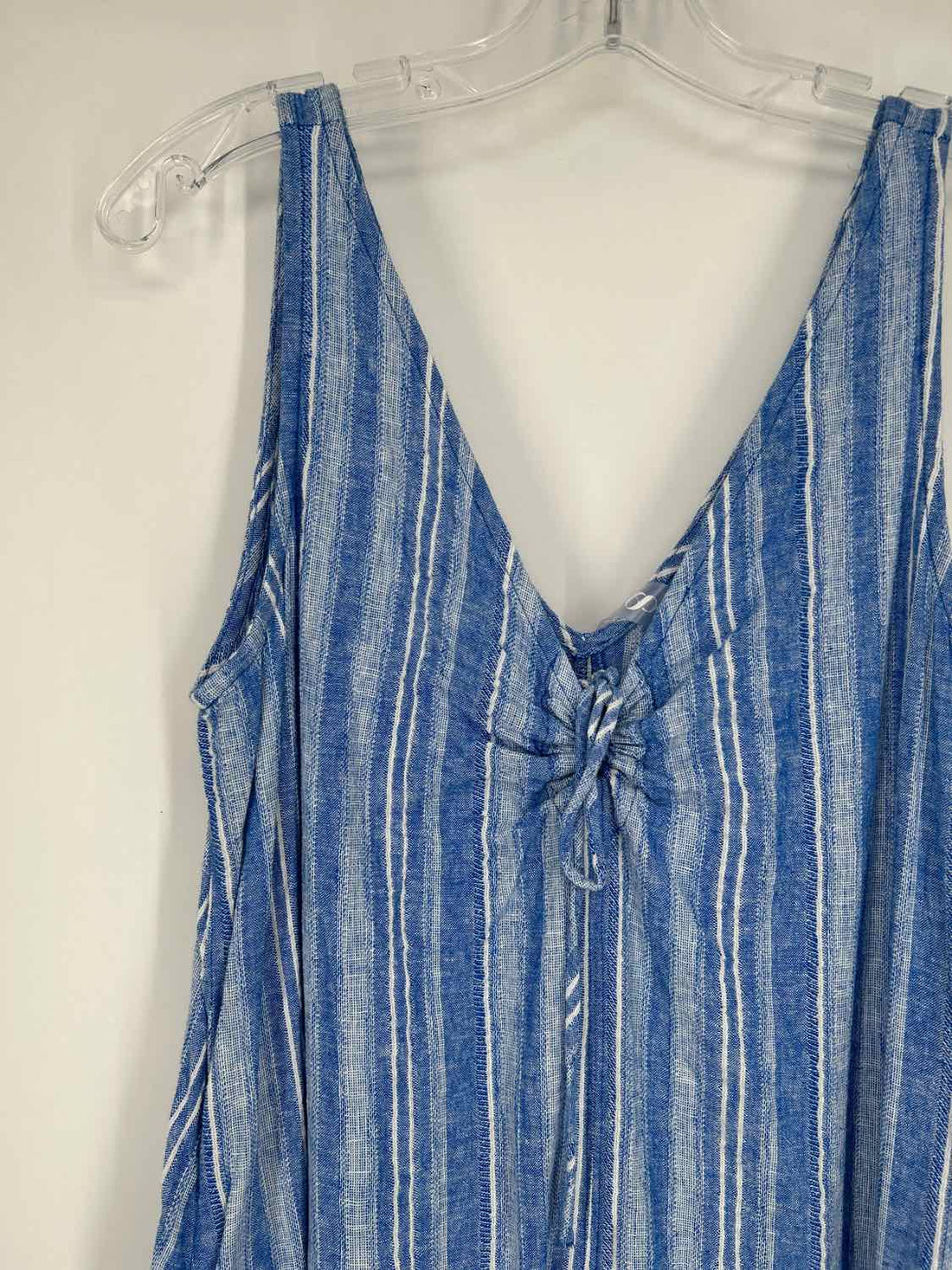 Lou & Grey Size M Blue & White Striped Sleeveless Maxi