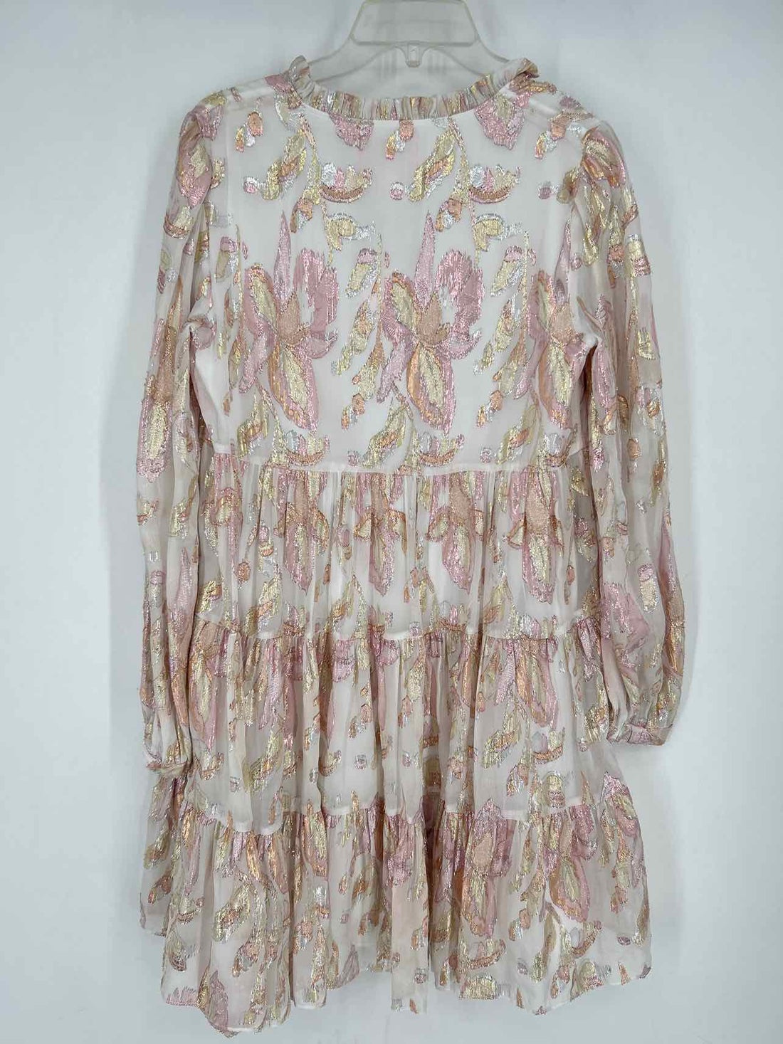 Lilly Pulitzer 6 White Print Metallic Long Sleeve Lilly Pulitzer Dress