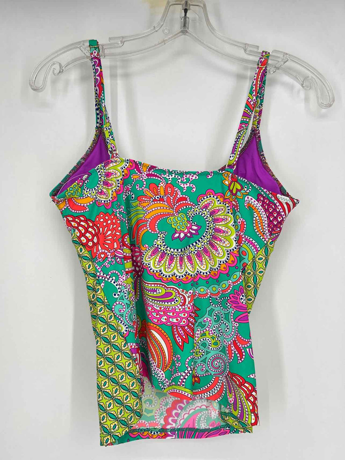 Trina Turk Size 6/8 Green Print Swimsuit 2 Piece