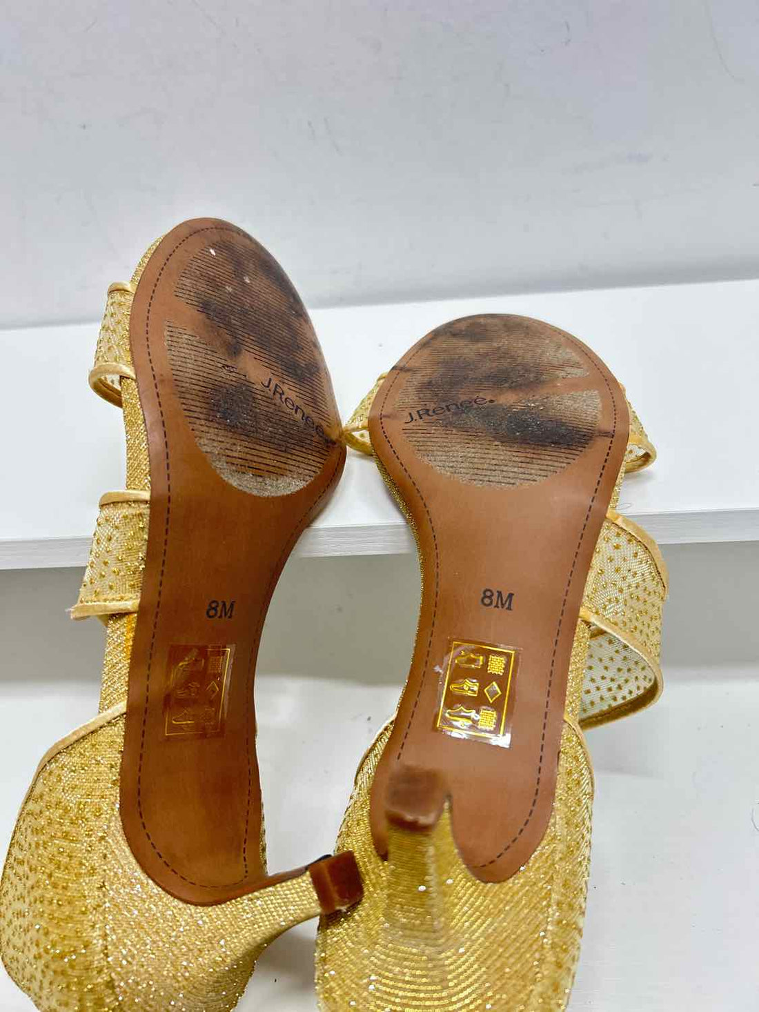 J Renee Women Size 8 Gold Heels