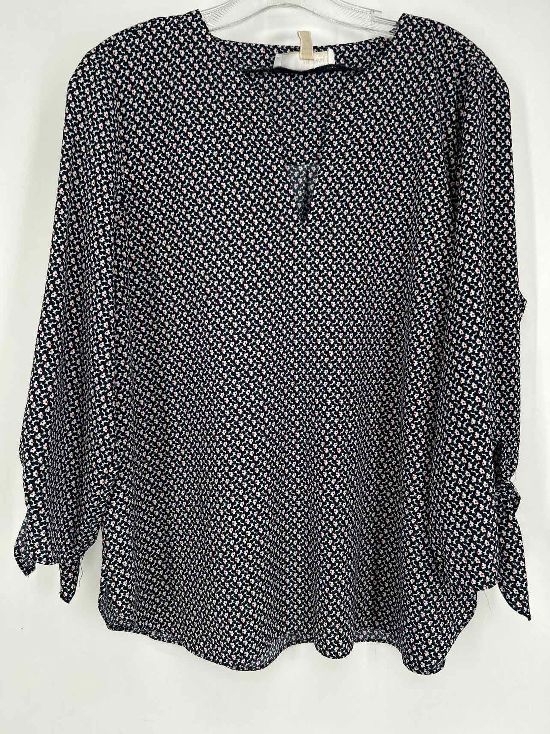 Michael Kors Size XL Navy Print Long Sleeve