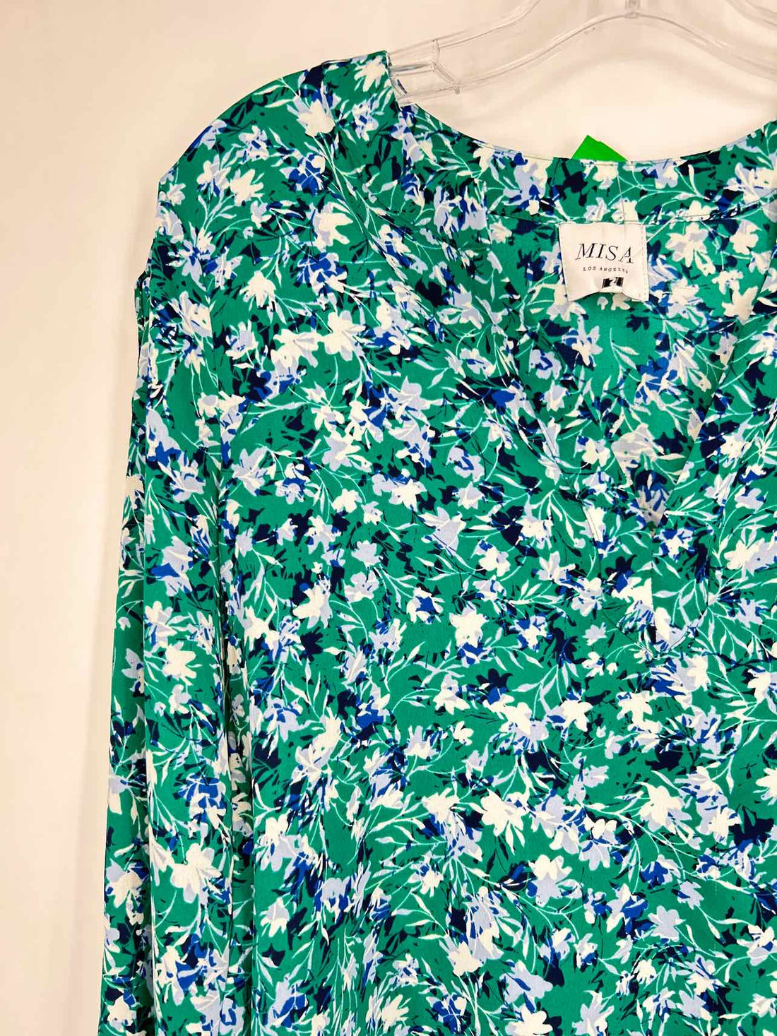 Misa Size S Green Floral Long Sleeve