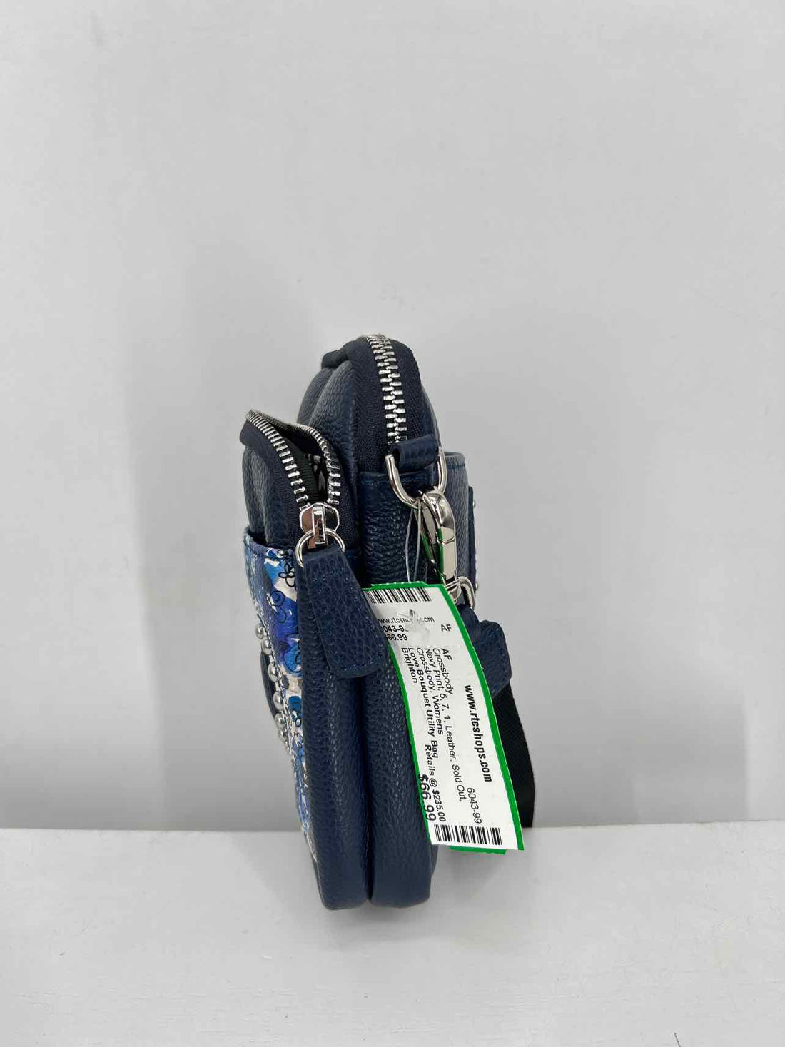 Brighton Navy Print Leather Sold Out Crossbody