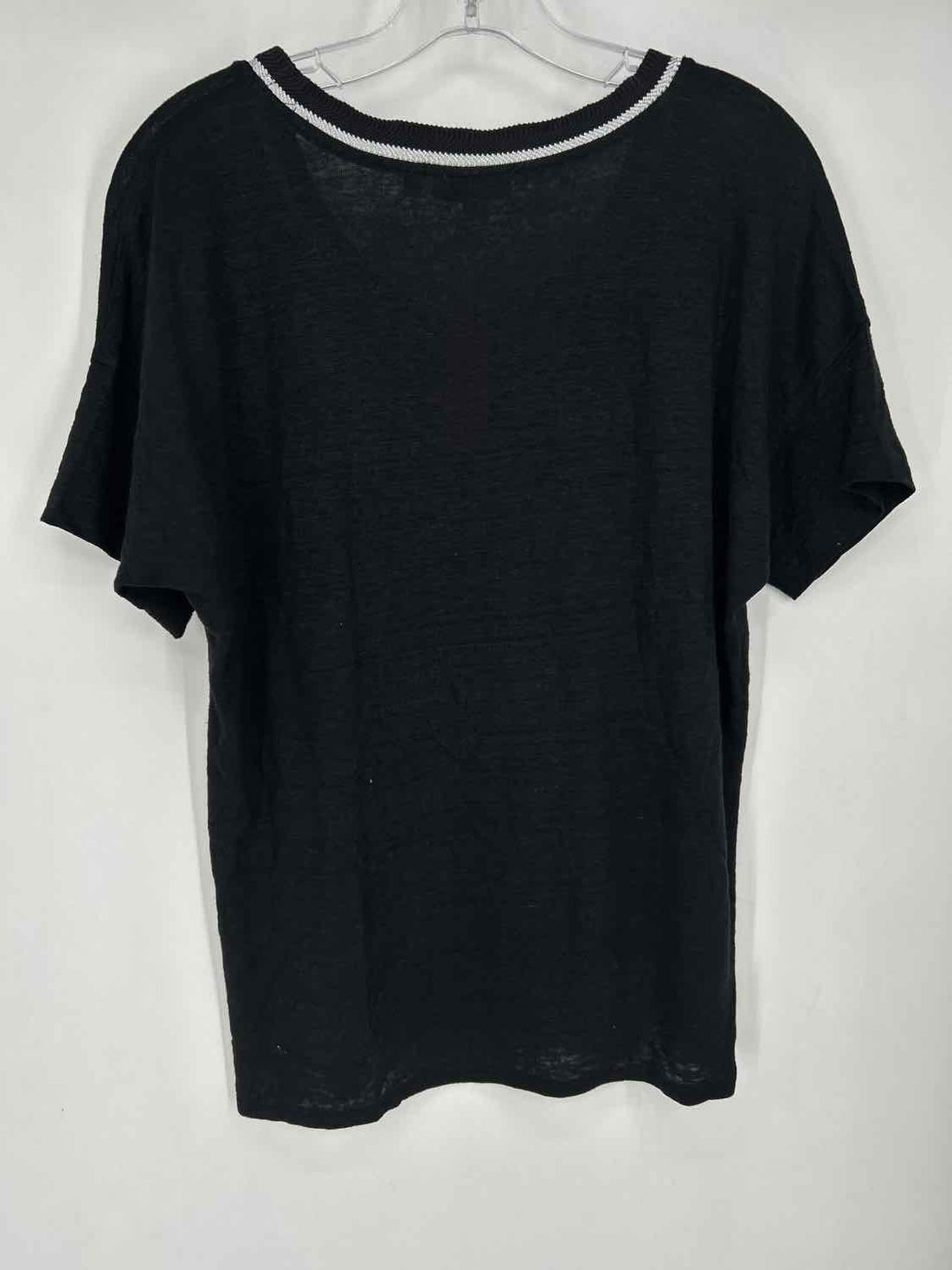 Chicos Size 1(M) Black Short Sleeve