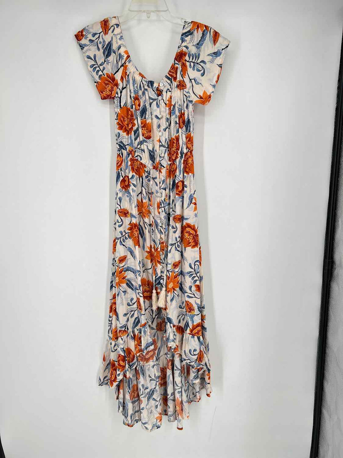 Able The Label Size M Orange & Blue Floral Dress