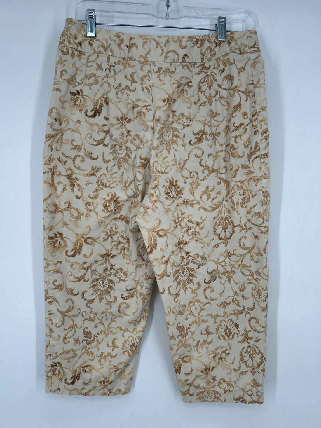 Rafaella Size 10 Cream Print Vintage Pants