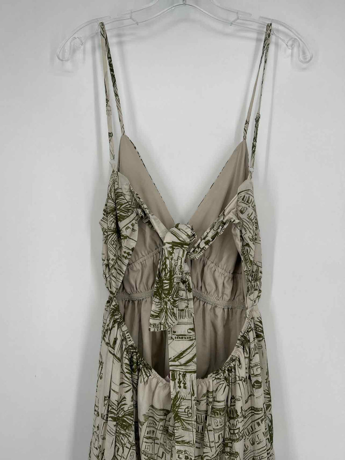 Meet Me In Santorini Size L Beige & Olive Print Maxi