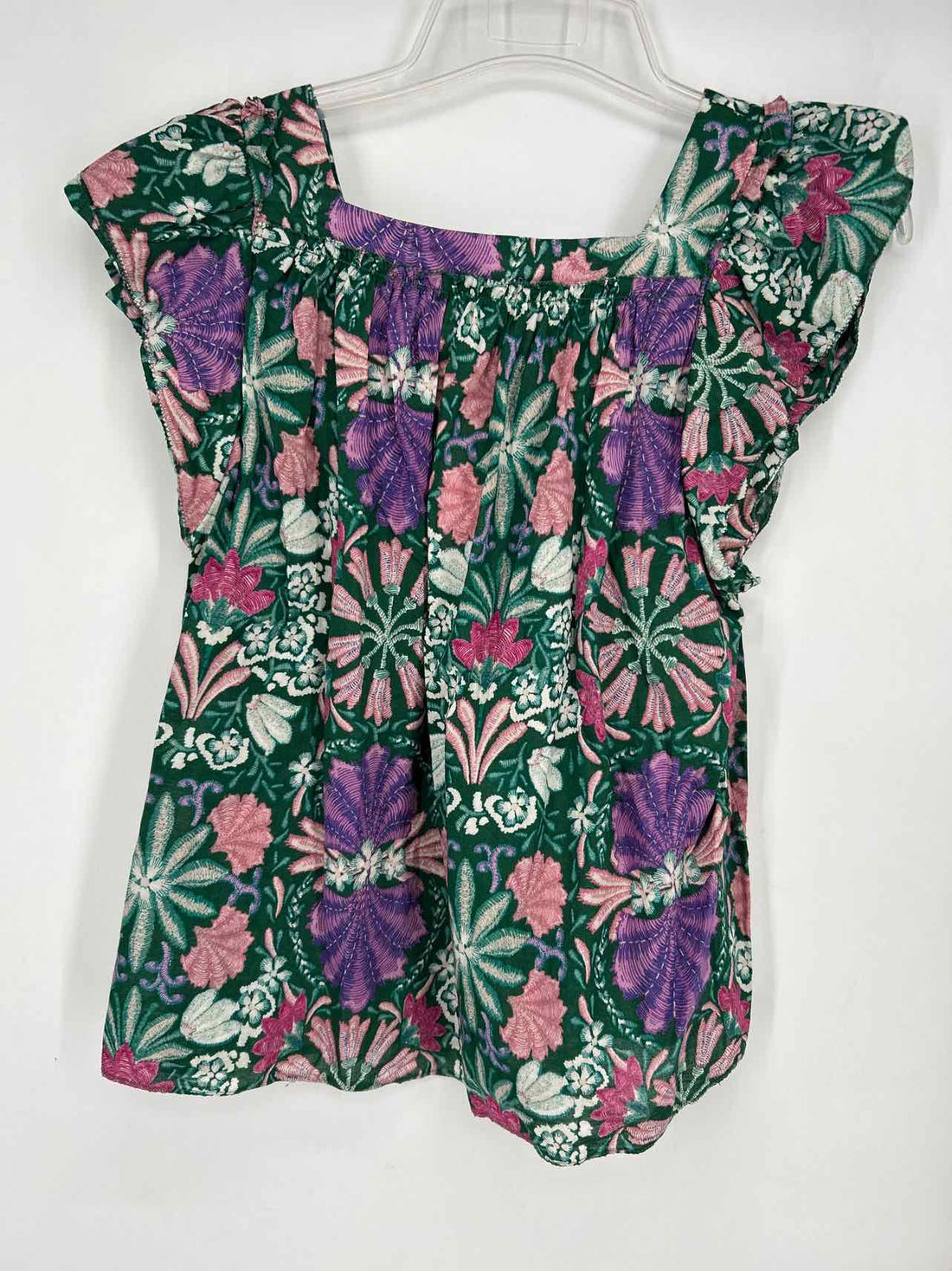 Olivaceous Size L Green Floral Short Sleeve