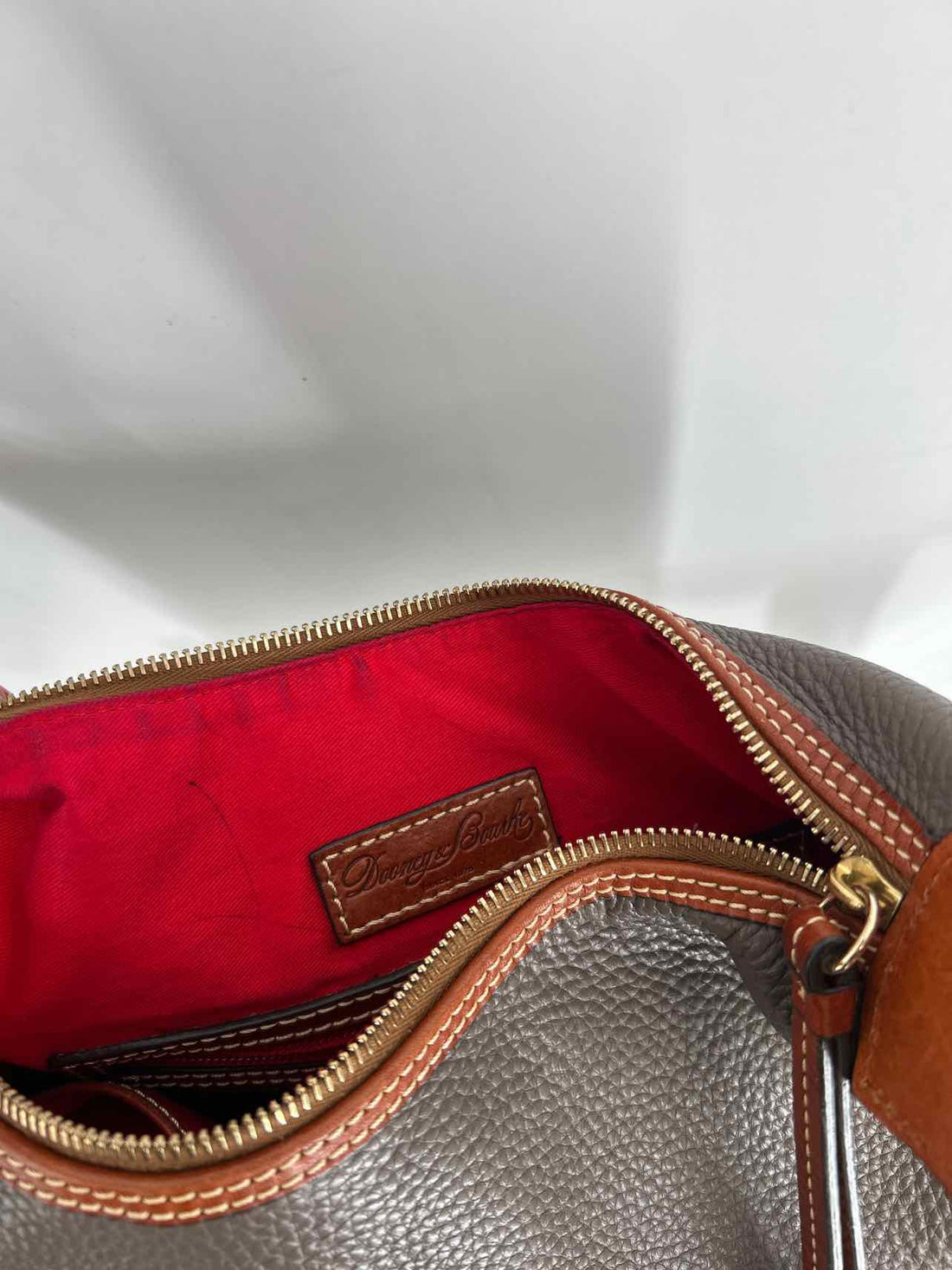 Dooney & Bourke Gray Pebbled Leather Good Hobo