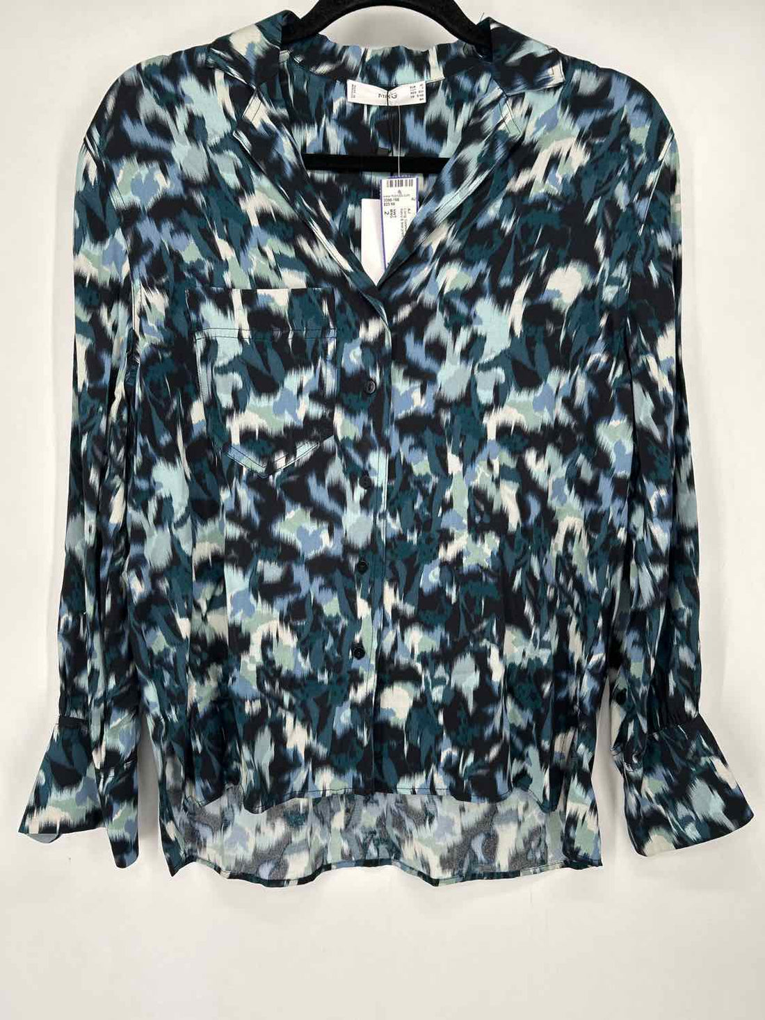 MNG Size 2 Navy & teal print Long Sleeve