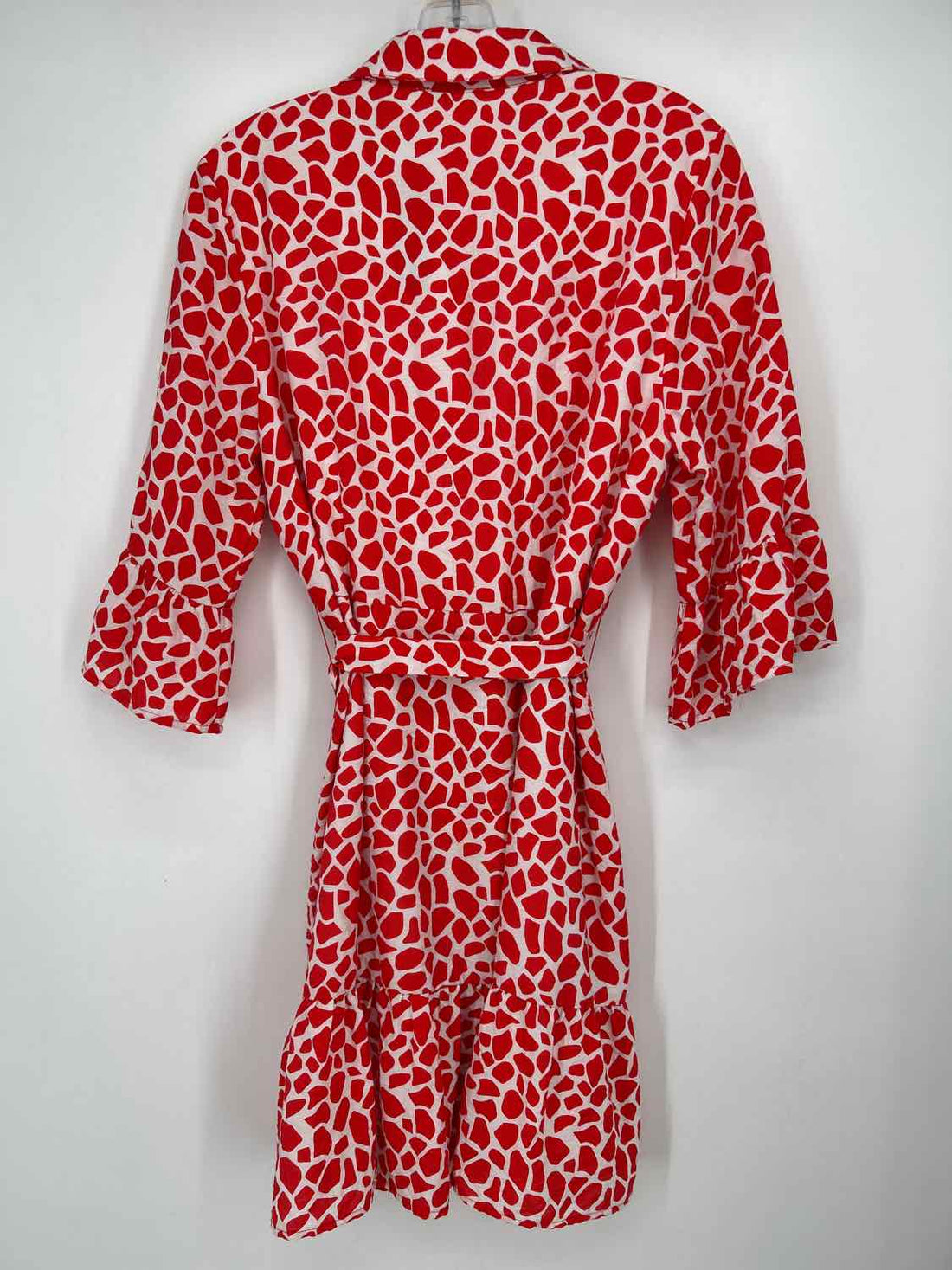 Jade Size L White & Dark Orange Short Sleeve Dress