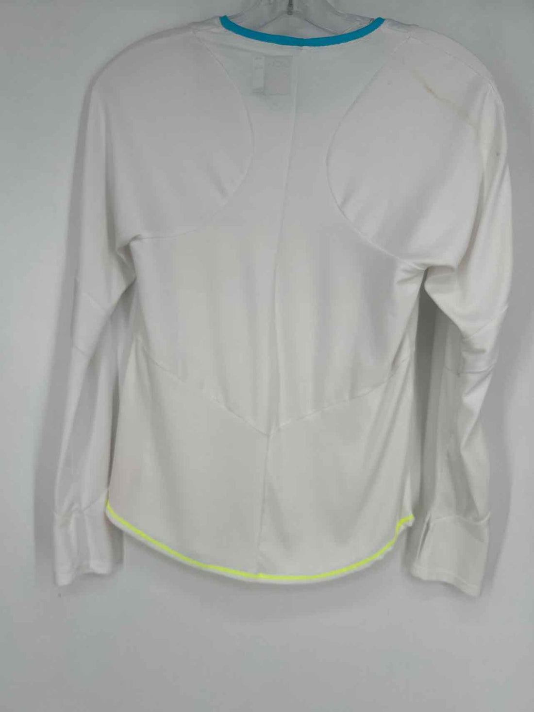 Lucky In Love Size S White & Aqua Long Sleeve Active Tops