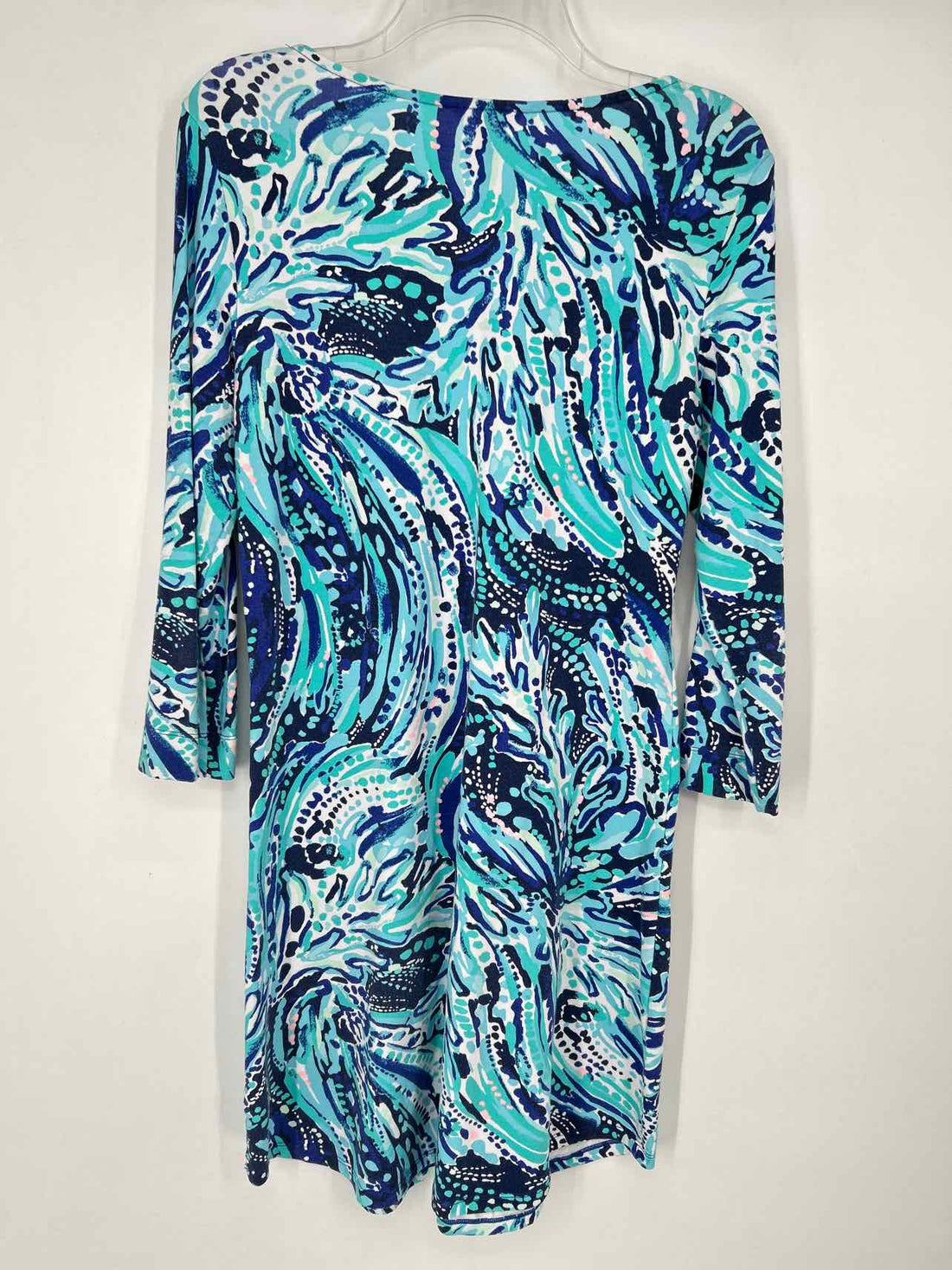 Lilly Pulitzer M Aqua & Blue Print Long Sleeve Lilly Pulitzer Dress