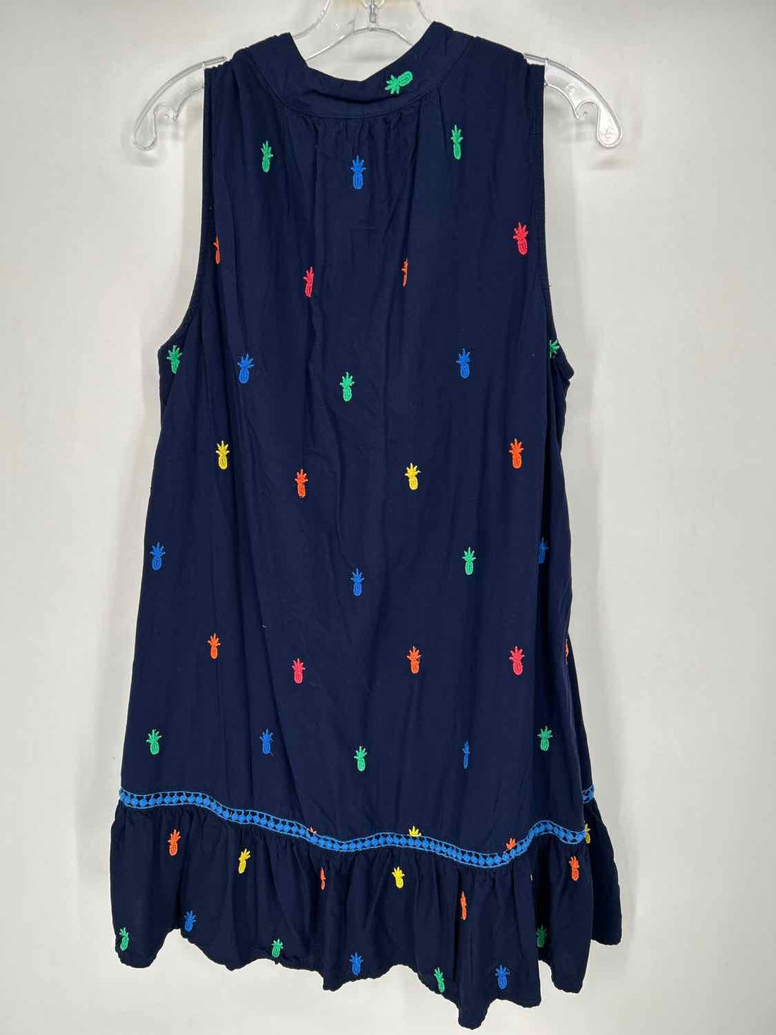 Crown & Ivy Size 1X Navy Print Embroidered Sleeveless Dress