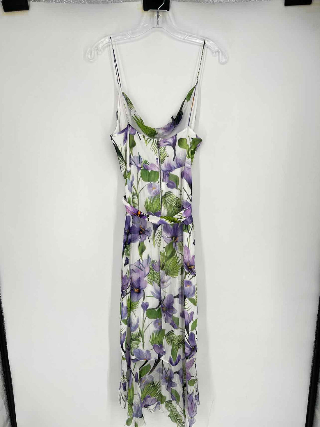 Alice + Olivia Size 10 White Purple & Green Floral NWT Dress