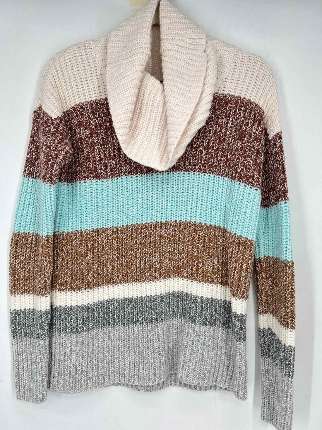 Land's End Size XS White Multi Color Striped Sweater