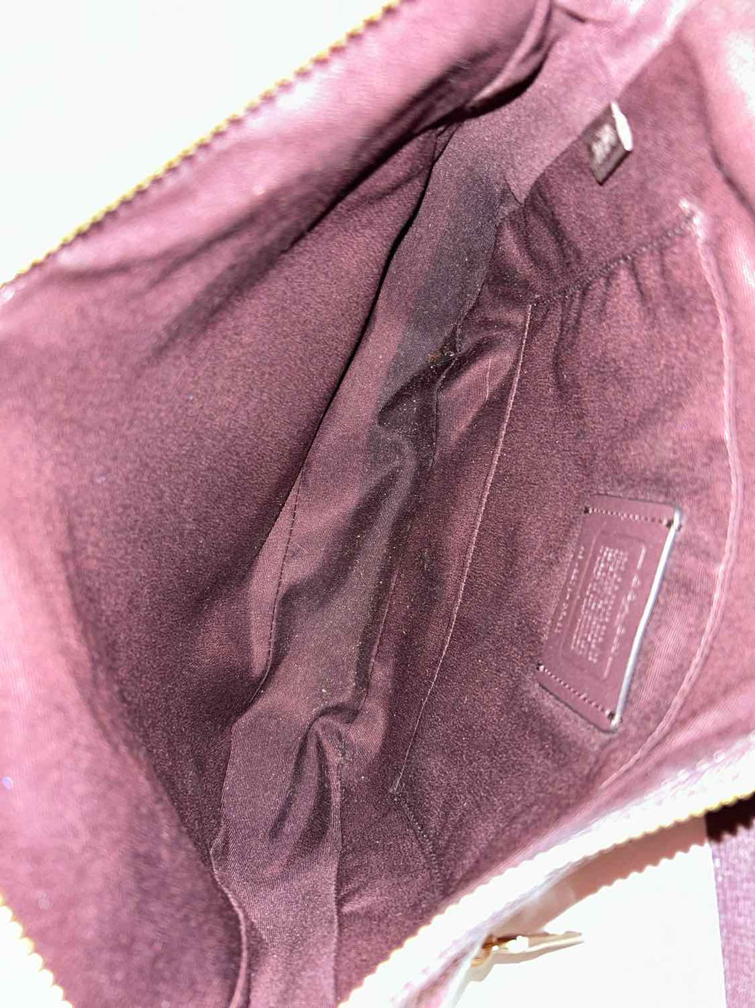 Coach Burgundy Pebbled Leather Shoulder