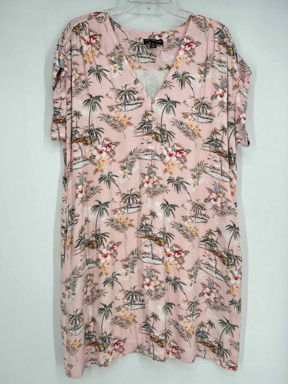 Tribal Femme Size XL Pink Print Short Sleeve Dress