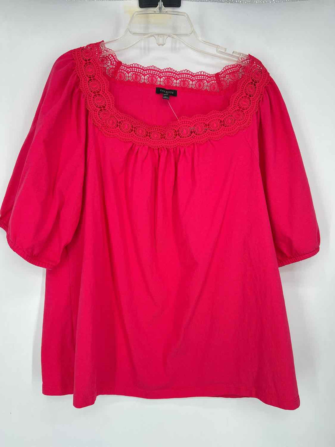 Talbots Size L Hot Pink Short Sleeve