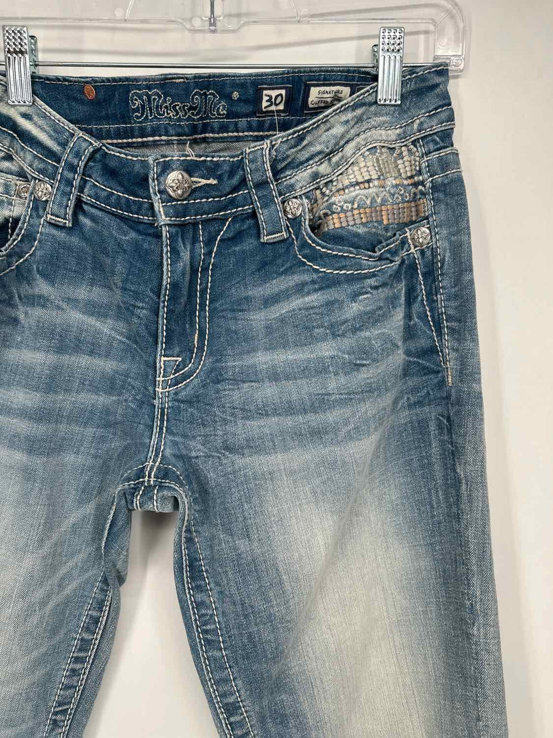 Miss Me Size 30 Light Wash Denim Jeans