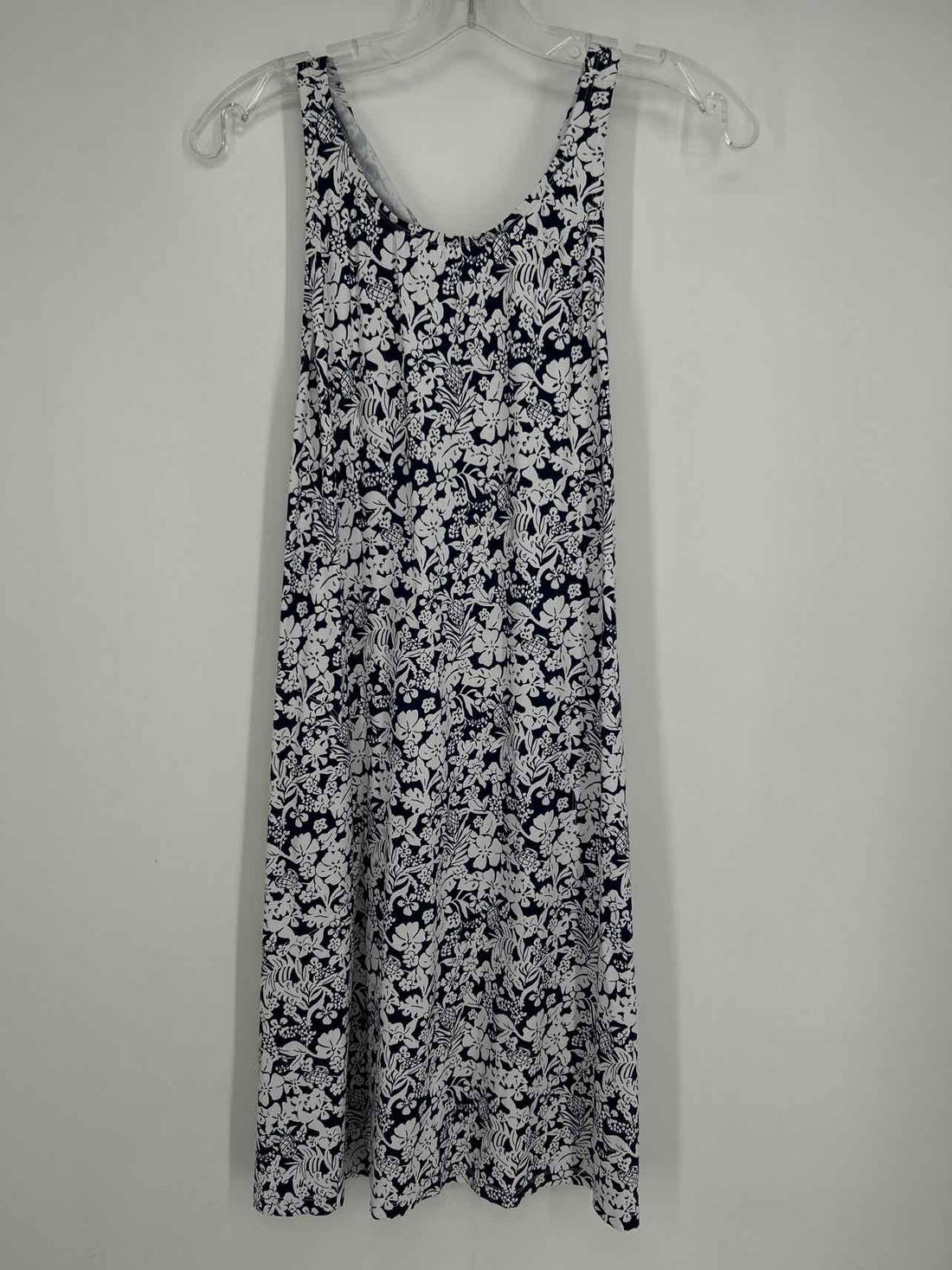 Tommy Bahama Size L White & Navy Print Dress