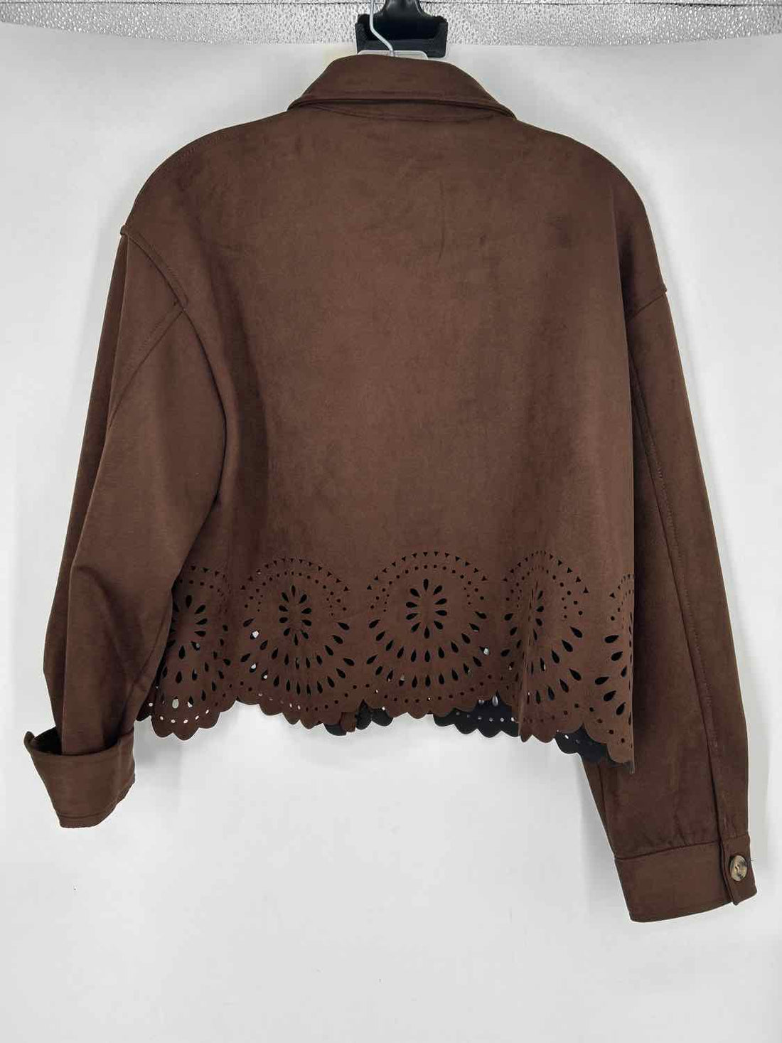 Zara Size XS Dark Brown Faux Suede Jacket
