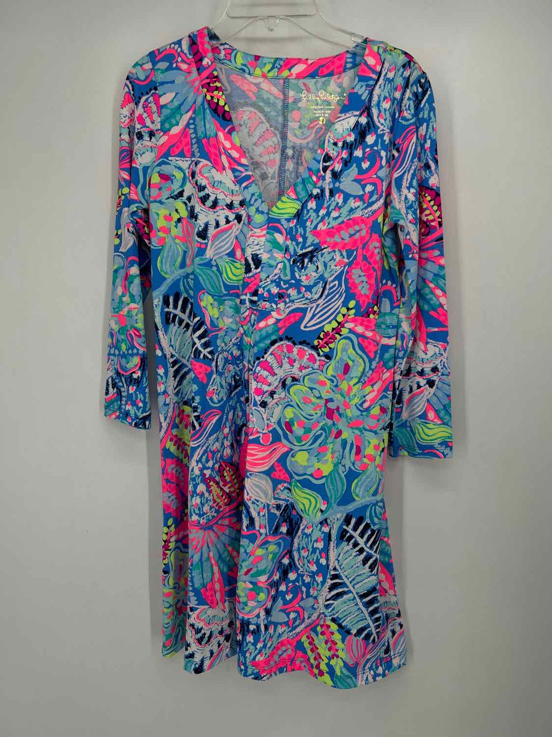 Lilly Pulitzer XXS Blue & Pink Print Long Sleeve Lilly Pulitzer Dress