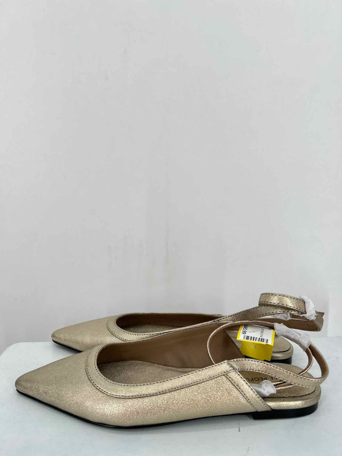 Free People Women Size 6.5 Gold NWT Genuine Leather Flats