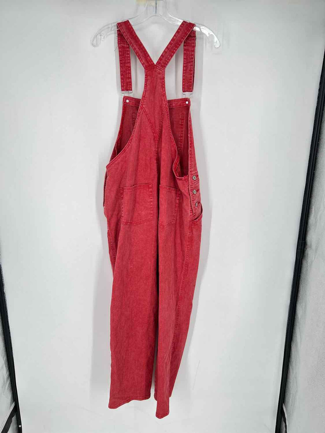 No Brand Name Size L Red Denim Overalls