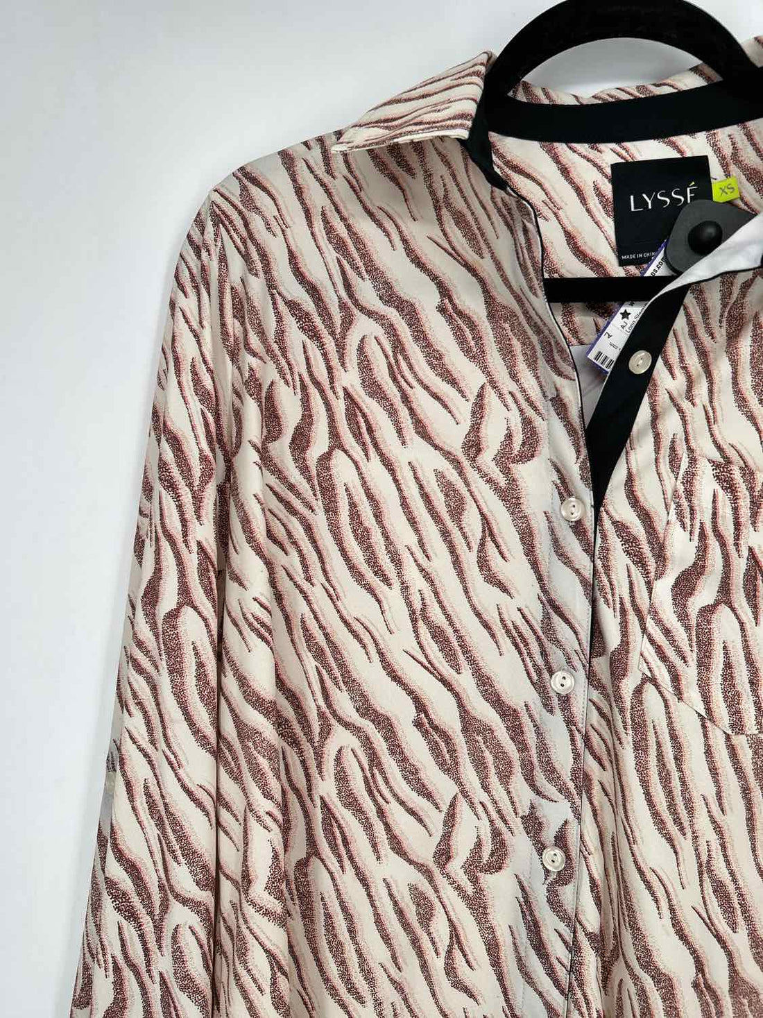 Lysse Size XS Cream & Brown Long Sleeve
