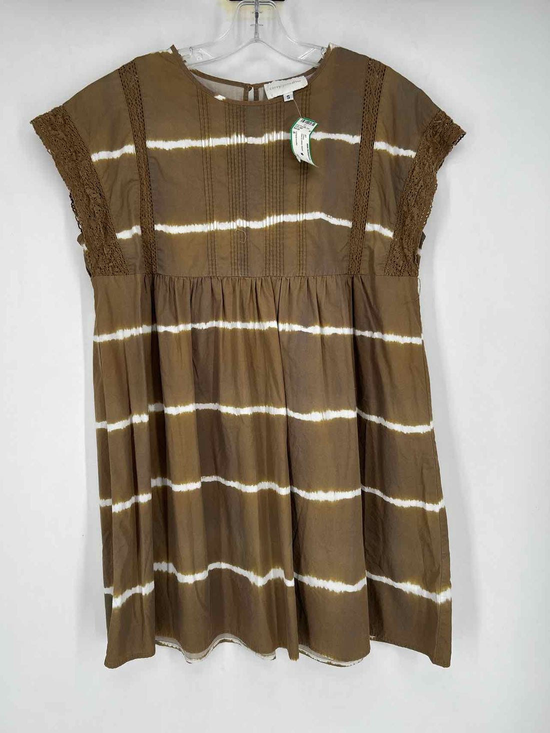coreylynncalter Size S Olive & White Striped Dress
