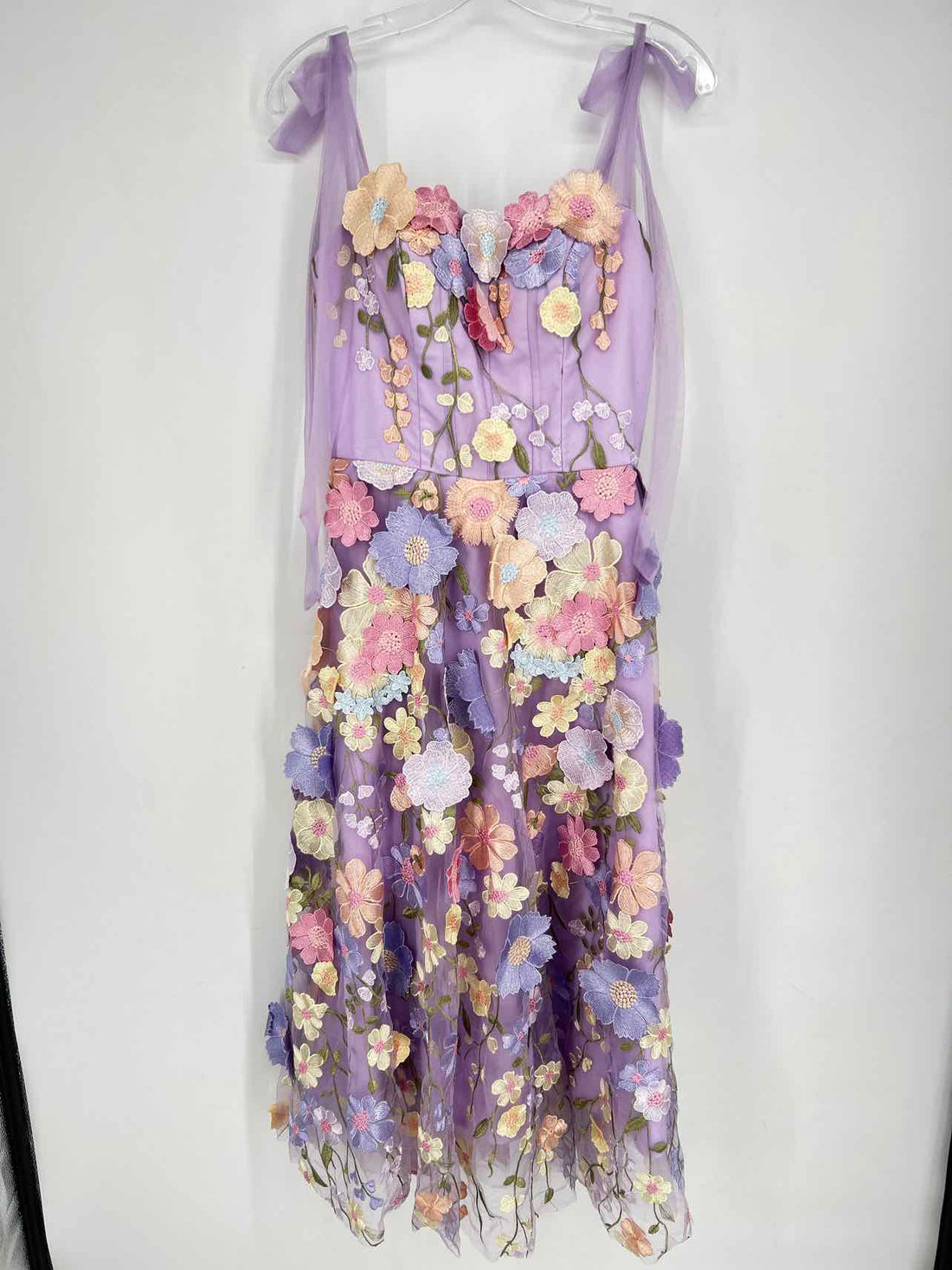 No Brand Name Size 4 Purple Floral Applique Dress