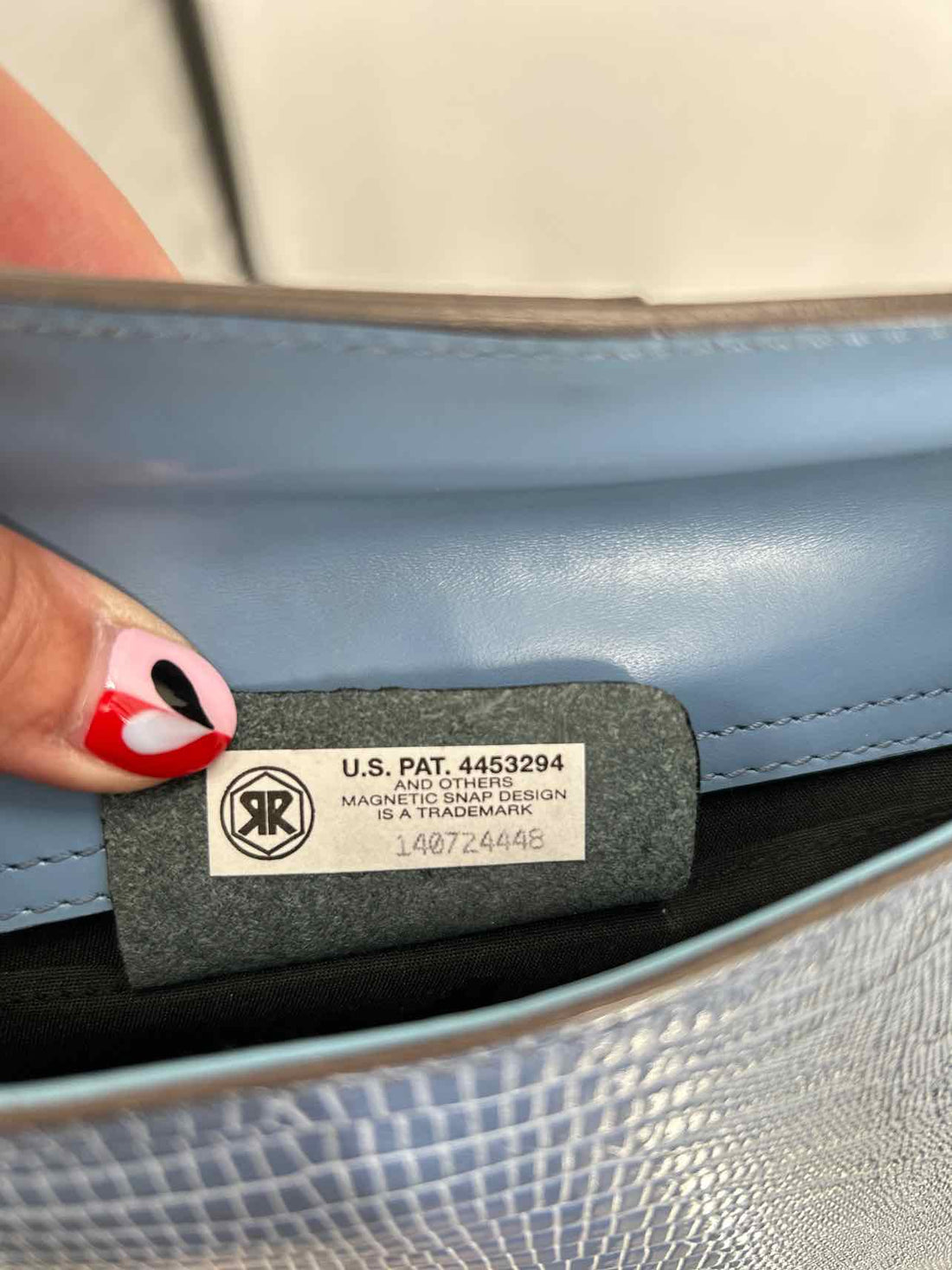 Salvatore Ferragamo VINATGE Y2K 2pc Set Blue Lizard Leather Purse