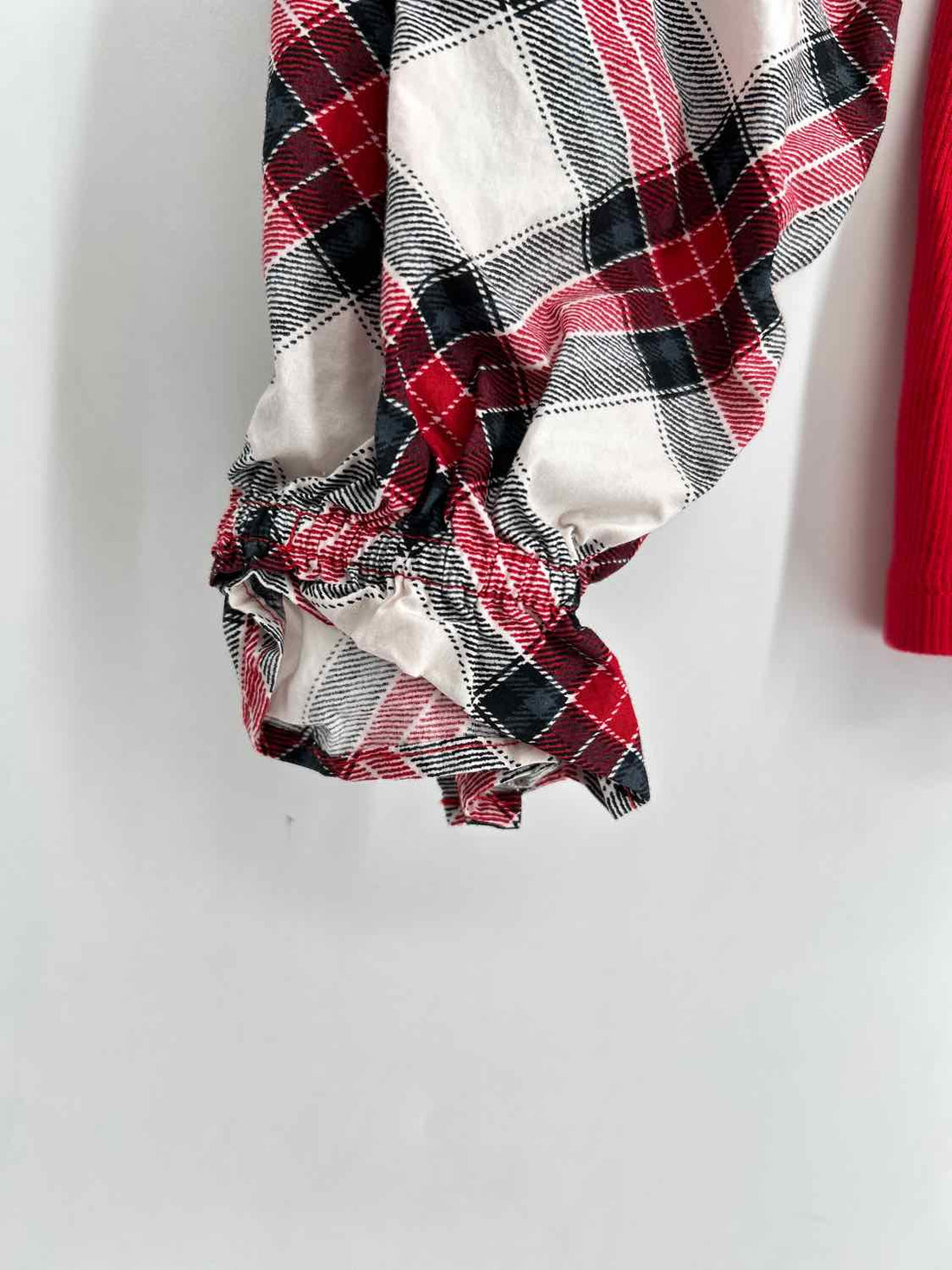 Loft Size M Red & White Plaid Long Sleeve