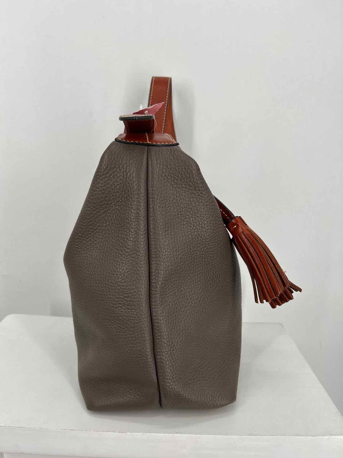 Dooney & Bourke Gray Pebbled Leather Good Hobo