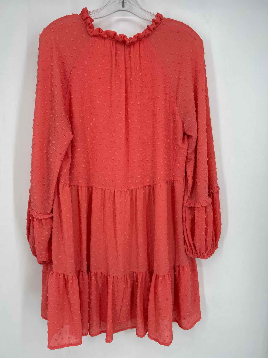 CeCe Size M Peach Swiss Dot Dress