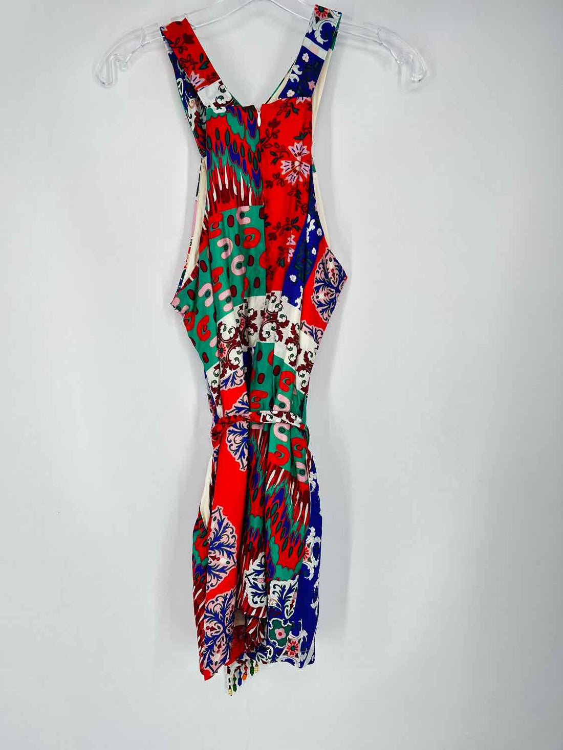 Ciebon Size L Green & Red Print Sleeveless Dress