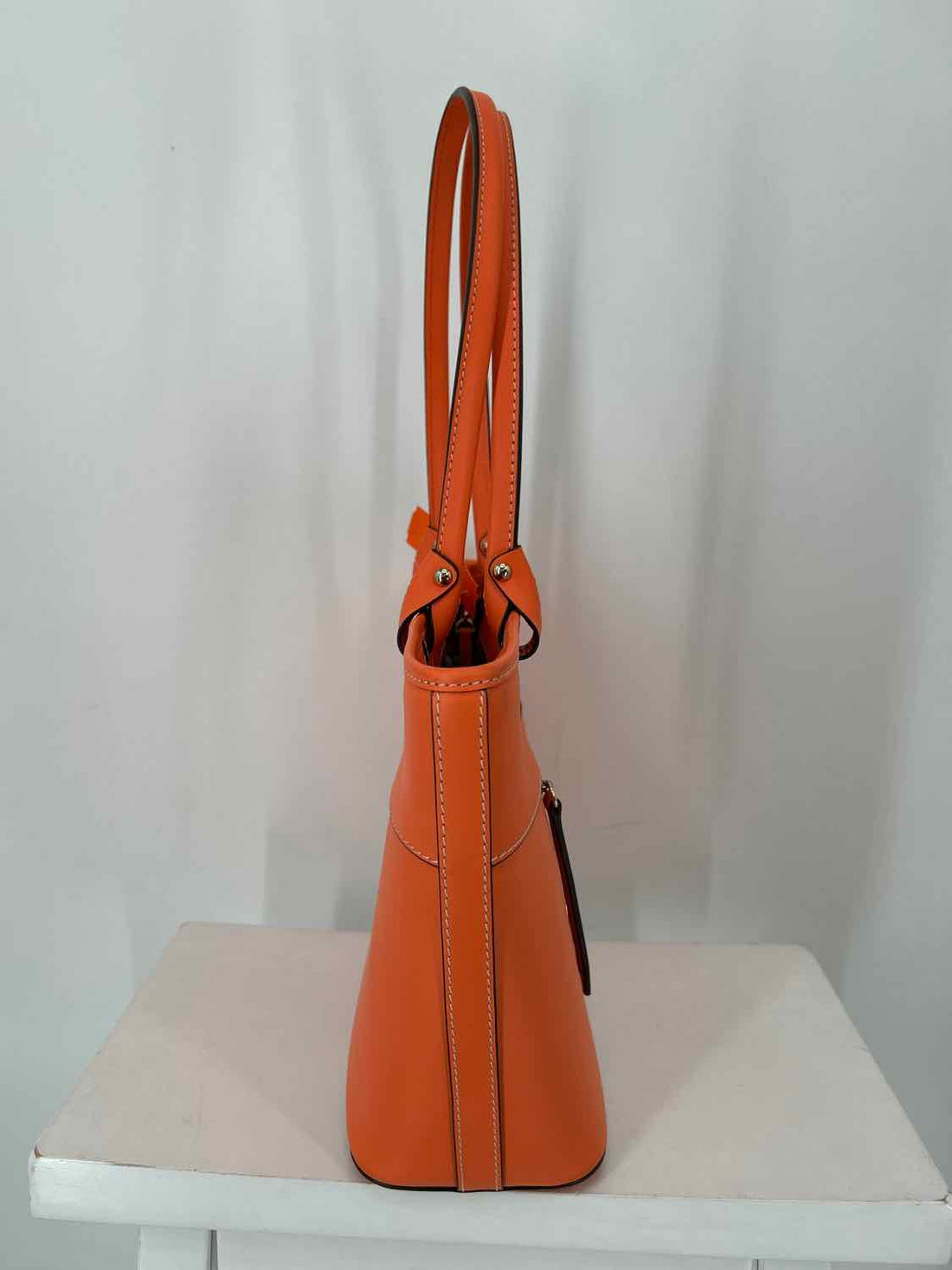 Dooney & Bourke Beakon Zip Neon Orange Genuine Leather Tote
