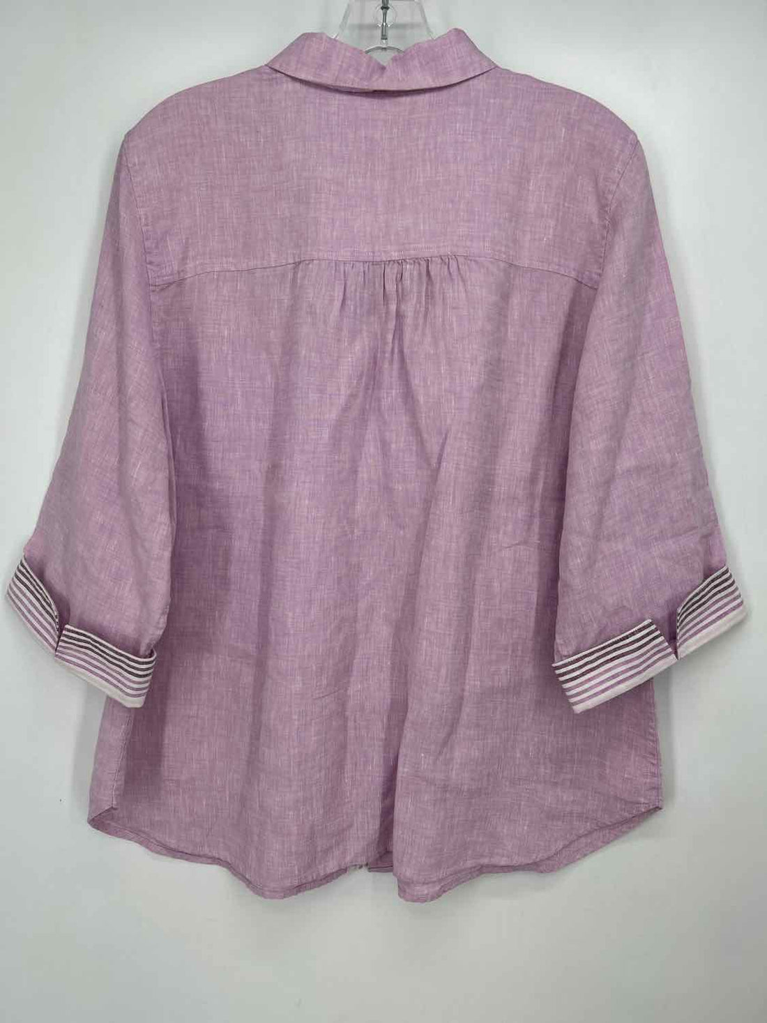 Chicos Size 3(XL) Light Purple Linen 100% Pre Owned Long Sleeve
