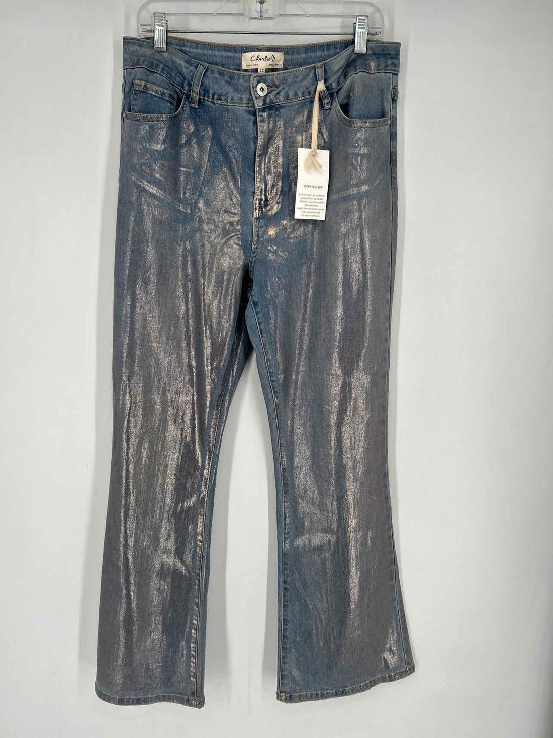 Charlie B Size 12 Silver Denim NWT Jeans